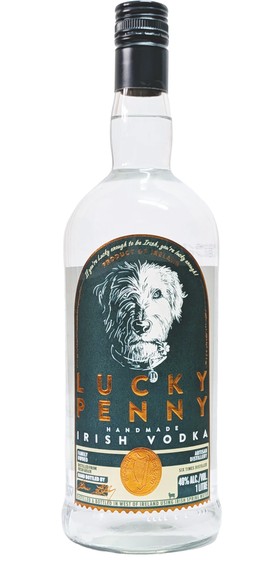 Lucky Penny Irish Vodka one litre bottle